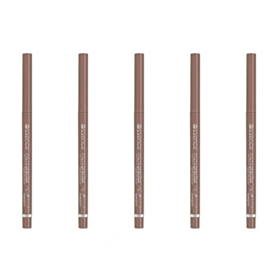 Abbildung von essence micro precise eyebrow pencil, Nr. 04, Braun, langanhaltend, definierend, natürlich, vegan, ohne Mikroplastikpartikel, Parfüm, Alkohol, 5er Pack (5x0.05g)