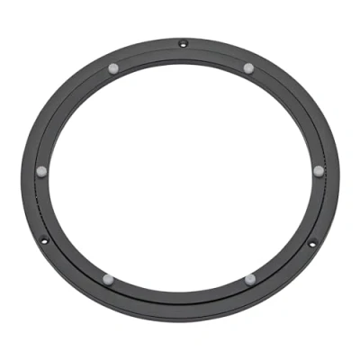 Abbildung von Aluminium Drehkranz schwarz Ø 300 mm belastbar bis 60 kg, Drehring robust, kugelgelagert, rostfrei Drehteller für Drehtisch, Ausstellungen und Maschinenbau