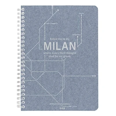 Abbildung von Clairefontaine 83536C Notizheft Jeans métro, mit Doppelspirale, DIN A5, 14,8x21cm, 74 Blatt liniert, 1 Stück, Motive sortiert