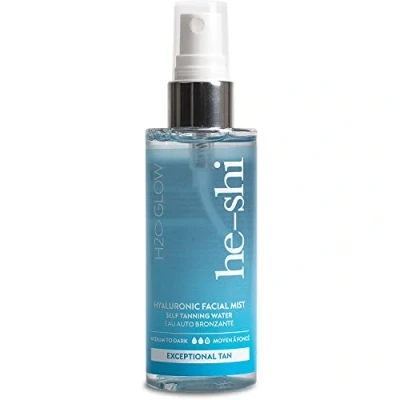 Abbildung von Clear Self Tanning Hyaluronic Facial Mist Vegan and Cruelty Free H2O Tan Streak Stain Formula by He Shi (100ml)