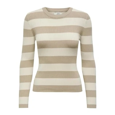 Abbildung von JDY Oneck Stripe Strickpullover, Damen, Größe: XL, Beige