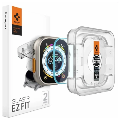 Abbildung von 2 Pcer Pack EZ FIT Glas.tR mit Applikator für die Apple Watch Ultra (2) 49 mm Transparent