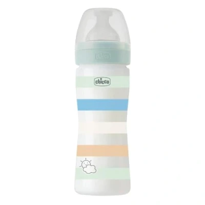 Abbildung von CHICCO BABYFLÄSCHCHEN WELL BEING, 250ML, MITTLERER FLUSS, 2M+ SILIKON, GRÜN