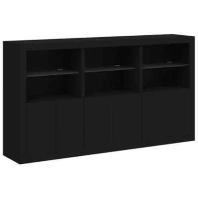 Abbildung von vidaXL Sideboard mit LED Leuchten Schwarz 181,5x37x100 cm (1 St)