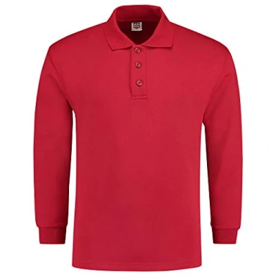Abbildung von Tricorp 301004 Casual Polokragen Sweatshirt, 60% Gekämmte Baumwolle/40% Polyester, 280g/m², Rot, Größe 7XL