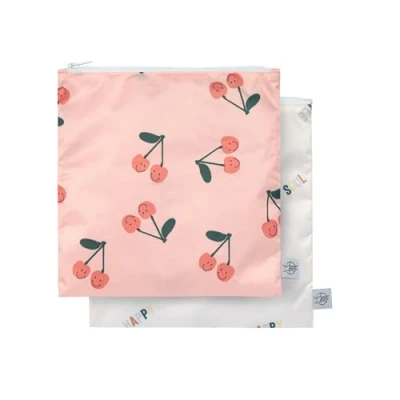 Abbildung von LÄSSIG Wiederverwendbarer Aufbewahrungs Beutel Snack Tasche 2 Stück/Snack Bag Happy Fruits Cherry
