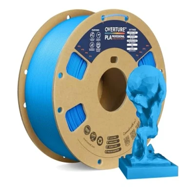 Abbildung von OVERTURE PLA Plus (PLA+) Filament 1,75 mm, professionelle Festigkeit, 1kg (2,2 lbs), Maßgenauigkeit +/ 0,02 für 3D Drucker (Digitalblau)