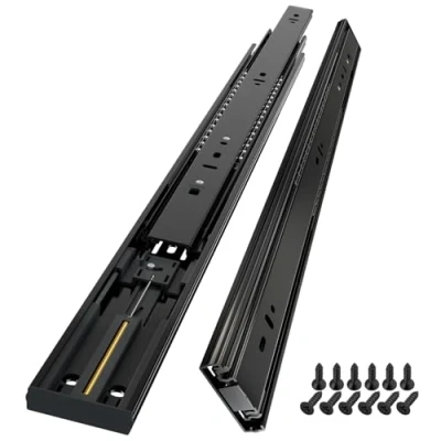 Abbildung von A0LISHENG schubladenschienen vollauszug softclose 550mm küche auszugsschienen mit selbsteinzug u. Dämpfung schubladenführung 45kg Ladekapazität 1 Paar (2 Stück)