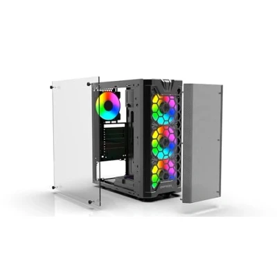 Abbildung von EMPOUSA Premium Computer CASE EMG 15XB 4x ARGB Lüfter LED Glasscheibe schwarz