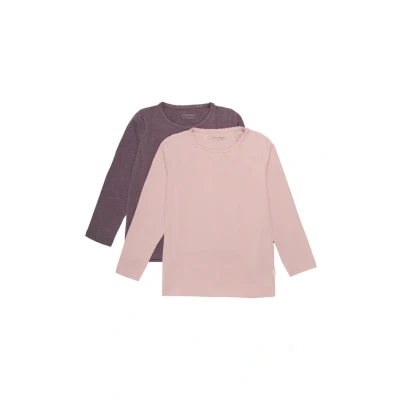 Abbildung von MINYMO Unisex Kids Basic 35 T LS (2 Pack) Shirt, Misty Rose, 86 (2er