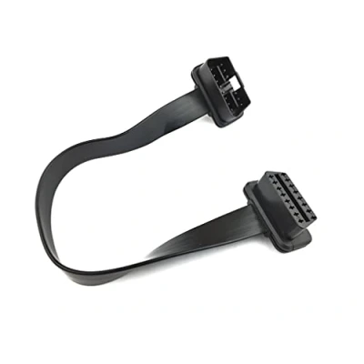 Abbildung von GFFG Auto OBD2 Kabel Diagnosegerät 16Pin Stecker auf Buchse Verlängerungskabel Draht Flach OBDII Flachbandkabel Diagnose Adapter Stecker.