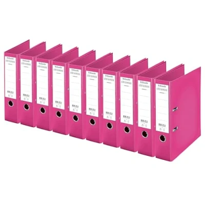 Abbildung von Esselte Chromos Ringbuch/Ringordner, 10 teiliges Set Lomo de 80 mm fuchsia