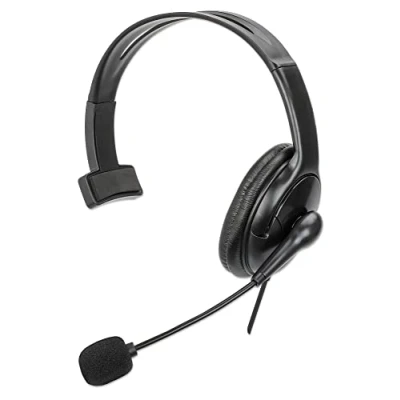 Abbildung von Manhattan Mono USB Headset Links/rechts tragbar 2m Kabel, Schwarz