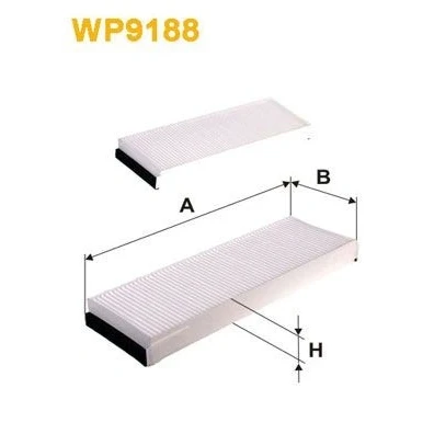 Abbildung von WIX FILTERS WP9188 Innenraumfilter Partikelfilter 297mm 99mm 30mm AUDI: A6 C6 Avant, Limousine, Allroad, VOLKSWAGEN: XL1 Coupe