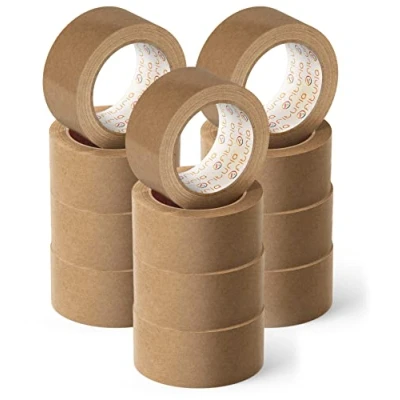 Abbildung von OFITURIA Umweltfreundliches Klebeband aus Kraftpapier, Braun, Karosserieband für Verpackung, Bilder oder Versiegelung. Sichere und stabile Verpackung