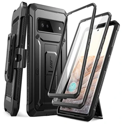 Abbildung von SUPCASE Outdoor Hülle für Google Pixel 6A [Unicorn Beetle Pro] mit 2 Vorderseite (ohne Displayschutz + Displayschutz) 2022 Ausgabe (Schwarz)