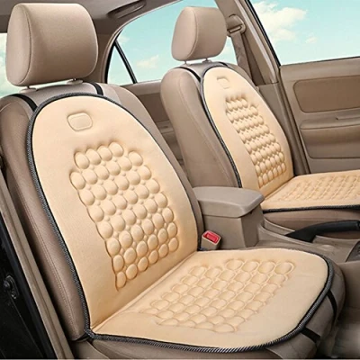 Abbildung von HomDSim Autositzauflage mit Massage Funktion, universelle Sitzauflage, Auto Sitzüberzug (Beige 2 Pack)