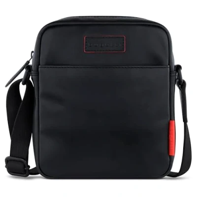 Abbildung von bugatti Clark Herren Schultertasche klein aus hochwertigem Leder in Schwarz