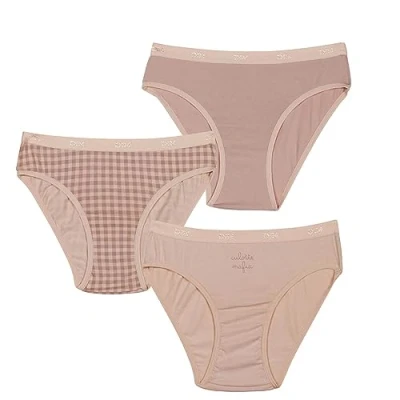 Abbildung von Dim Slip Les Pochets Weiche Baumwolle Komfort Mädchen x3, Gingham / Mauve Baby Mauve, 14 Years