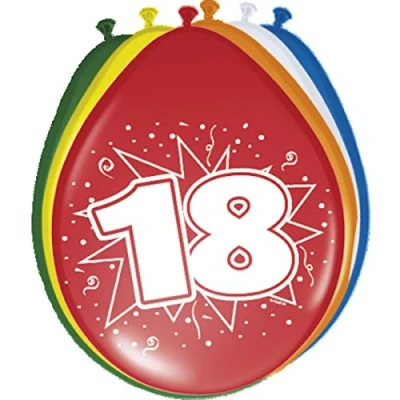 Abbildung von Luftballons 18 Jahre 8 Stücke