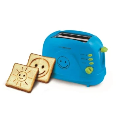 Abbildung von Esperanza Toaster 2 Scheiben mit SMILEY Bild Muster und Timer, lange Schlitze, Bräunung &amp; Auftauen Erneutes Erhitzen/Wiederaufwärmen