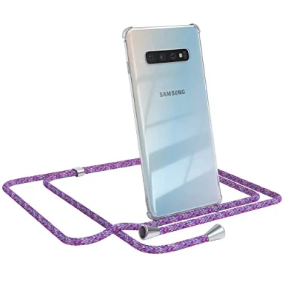 Abbildung von EAZY CASE Handykette kompatibel mit Samsung Galaxy S10 Plus Handyhülle Umhängeband, Handykordel Schutzhülle, Silikonhülle, Hülle Band, Stylische Kette für Smartphone, Unicorn