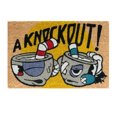 Abbildung von Grupo Erik Kokosmatte Fußmatte Cuphead Schmutzfangmatte 40x60 cm Fussmatte Lustig Türmatte Innen