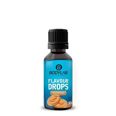 Abbildung von Bodylab24 Flavour Drops 30ml Karamell Cookie, Kalorienfreie, Zuckerfreie &amp; Fettfreie Aroma Tropfen, Flavdrops zum Süßen von Lebensmitteln, Kaffee Sirup, Geschmackstropfen ohne Künstliche Farbstoffe