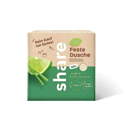 Abbildung von share feste Dusche Limette &amp; Zitronengras, vegan, ohne Palmöl Mikroplastik, 60 g