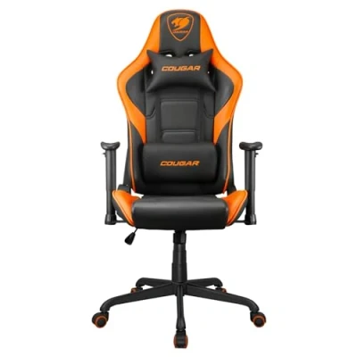 Abbildung von COUGAR Gaming Stuhl Armor Elite, Stahlrahmen, atmungsaktives PVC Leder, 160 Liegesystem, 120 kg Tragkraft, 2D verstellbare Armlehne, 5 Sterne Basis, Orange
