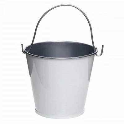Abbildung von Baker Ross AX626 Mini Eimer aus Blech, ideal für Kinder, zum Bemalen und Dekorieren, Pflanzen von Samen, perfekt den Innen Außenbereich, 5 Stück