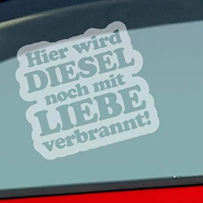 Abbildung von Hellweg Druckerei Hier Wird Diesel noch mit Liebe verbrannt! Auto Aufkleber Sticker Heckscheibenaufkleber