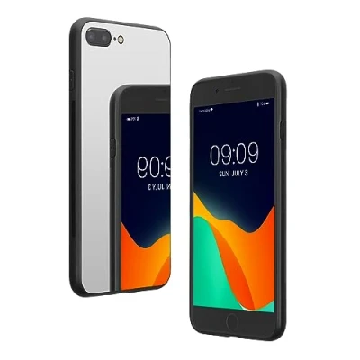 Abbildung von kwmobile Spiegel Hülle kompatibel mit Apple iPhone 7 Plus/iPhone 8 Plus Handyhülle Schutzhülle TPU Bumper Handy Case Cover Silber spiegelnd
