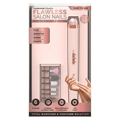 Abbildung von Finishing Touch Flawless Salon Nails, Professional Manicure Set for an at Home Experience, Files, Buffs, Shines, and Polishes Instantly Beautiful Nails