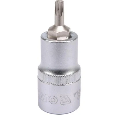 Abbildung von YATO YT 04312 Steckschlüsseleinsatz 1/2 Torx DIN 3120 T27 Chrom Vanadium Stahl, Werkzeugstahl