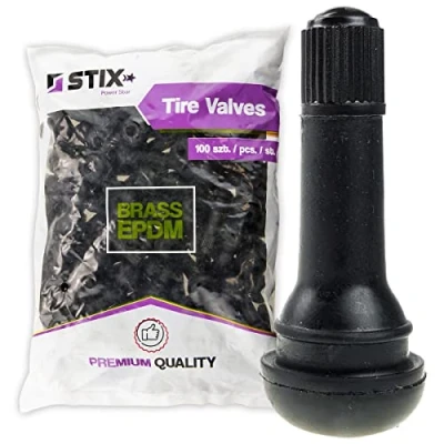 Abbildung von Stix 100x TR414 Reifenventile Gummiventile Brass EPDM Messing für Schlauchlose Reifen