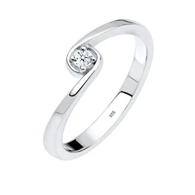 Abbildung von Elli DIAMONDS Verlobungsring Solitär Verlobung Diamant 0.03 ct. 925 Silber