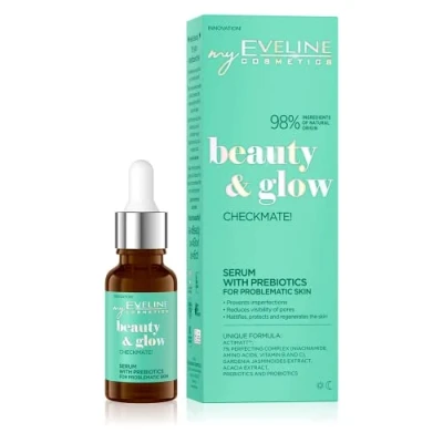 Abbildung von Eveline Cosmetics Beauty &amp; Glow Serum mit Präbiotika für Problemhaut, 18 ml