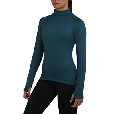 Abbildung von TCA Damen SuperThermal Performance und Kompressions Laufoberteil, Training Baselayer mit Stehkragen Blau, M