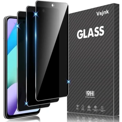 Abbildung von Vsjnk Anti Spähen Sichtschutz für Xiaomi Redmi 10/Redmi 10 2022 mit 3 Stück Privatsphäre Tempered Glass Folie 9H Panzer Schutz Glas HD Displayschutzfolie,kompatible