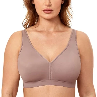 Abbildung von AISILIN Damen BH ohne Bügel Große Größen Comfy Schlaf BHS Vollschalen Soft Bequemer Mochaccino 95C