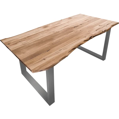 Abbildung von SIT Möbel TABLES &amp; CO Tisch 180x100 cm, Akazie natur, 56 mm Baumkante wie gewachsen, mit silbernem K