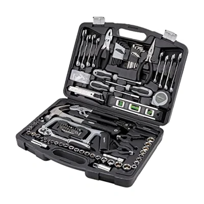 Abbildung von Amazon Basics Allgemeines Handwerkzeug Set für den Haushalt, 173 teilig