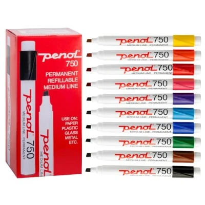 Abbildung von Penol 750, Schwarz, Blau, Braun, Grün, Hellblau, Orange, Pink, Violett, Rot, Gelb, Meißel, Mehrfarbig, Kunststoff, Medium, 2 mm