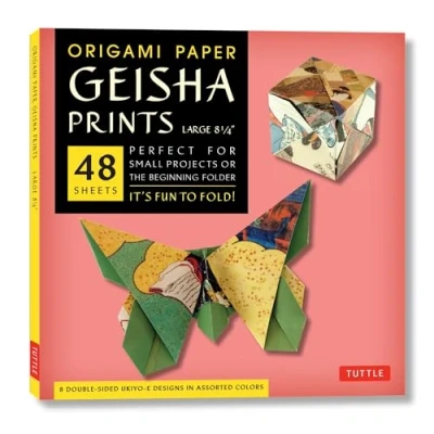 Abbildung von Origami Paper Geisha Prints Large 8 1/4in 48 Sheets: Extra Tuttle Paper: Sheets Printed With Different Designs Instructions for 6 Projects Included