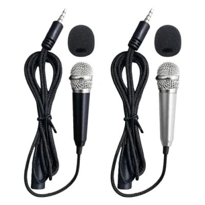 Abbildung von COACOM 2 Stück Mini mikrofone, Kleines Karaoke mikrofon, Handy Metallmikrofon, kabelmikrofon, Geeignet Für Mobiltelefone Und Laptops