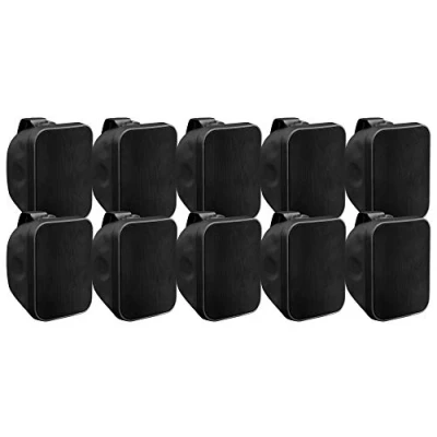 Abbildung von Pronomic 10x OLS 5 BK DJ PA Outdoor Lautsprecher für Garten, Terrasse, Restaurant (10x 80 Watt, Schutzart IP56, 8 Ohm, 5,25&quot; Woofer) schwarz