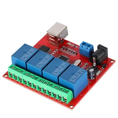 Abbildung von ASHATA 12V Relay Module,4 Kanal DC Relaismodul Computer USB Smart Switch Controller Relaismodul,Hochleistung Relais Modul PC Erweiterungsplatine Board