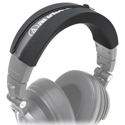 Abbildung von WC BandZ ATH Verbesserte Kopfbügelabdeckung für Audio Technica M50X / M50XBT M50 M40X M40 M40FS M30X M30 M20X MSR7 von Wicked Cushions Black