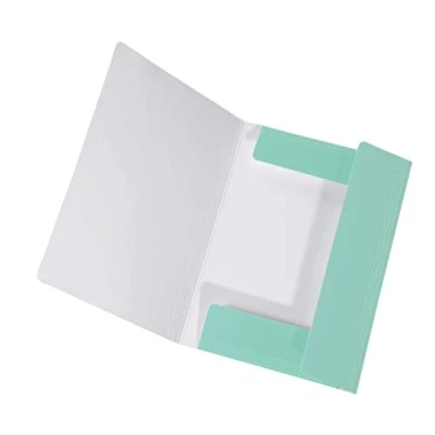 Abbildung von Original Falken Sammelmappe PastellColor. Aus extra starkem Karton mit 3 Klappen und Gummiband für DIN A4 Pastell Farbe Minz_Grün Aufbewahrungs Zeichen Mappe die Schule